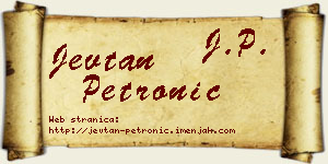 Jevtan Petronić vizit kartica